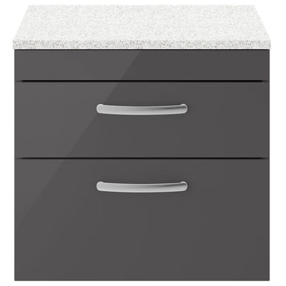 Nuie Athena 2 Drawer Wall Hung Vanity Unit With Worktop