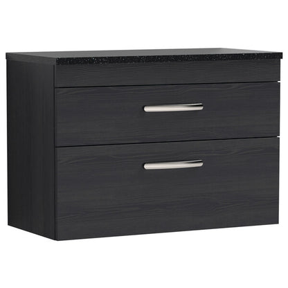 Nuie Athena 2 Drawer Wall Hung Vanity Unit With Worktop