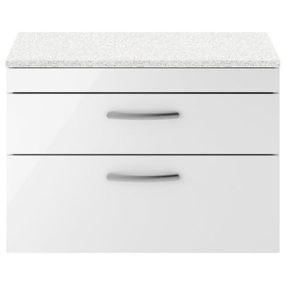 Nuie Athena 2 Drawer Wall Hung Vanity Unit With Worktop