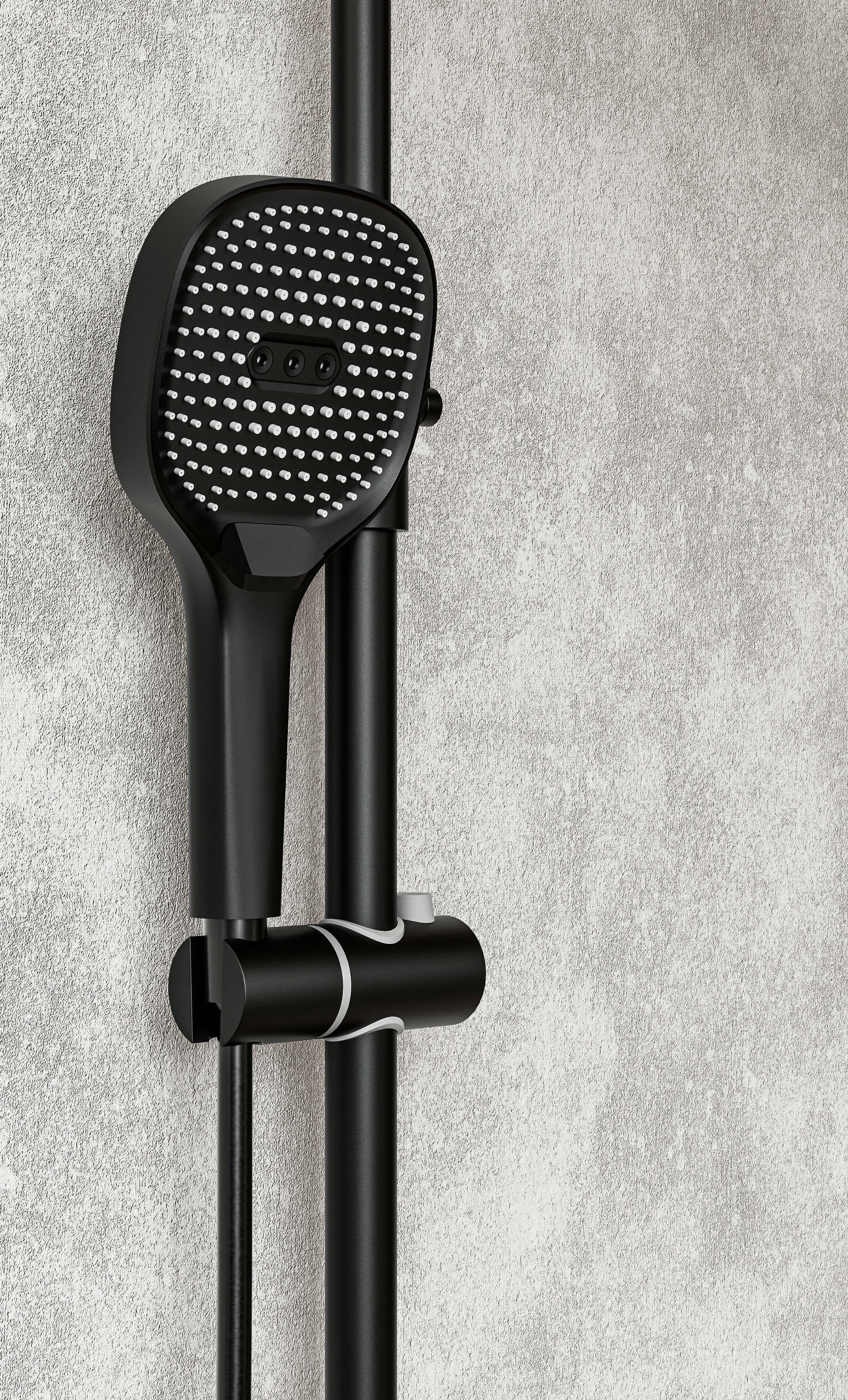 Novo Timeless Thermostatic Matt Black Modern Mixer Shower System 4-Function Solid Brass