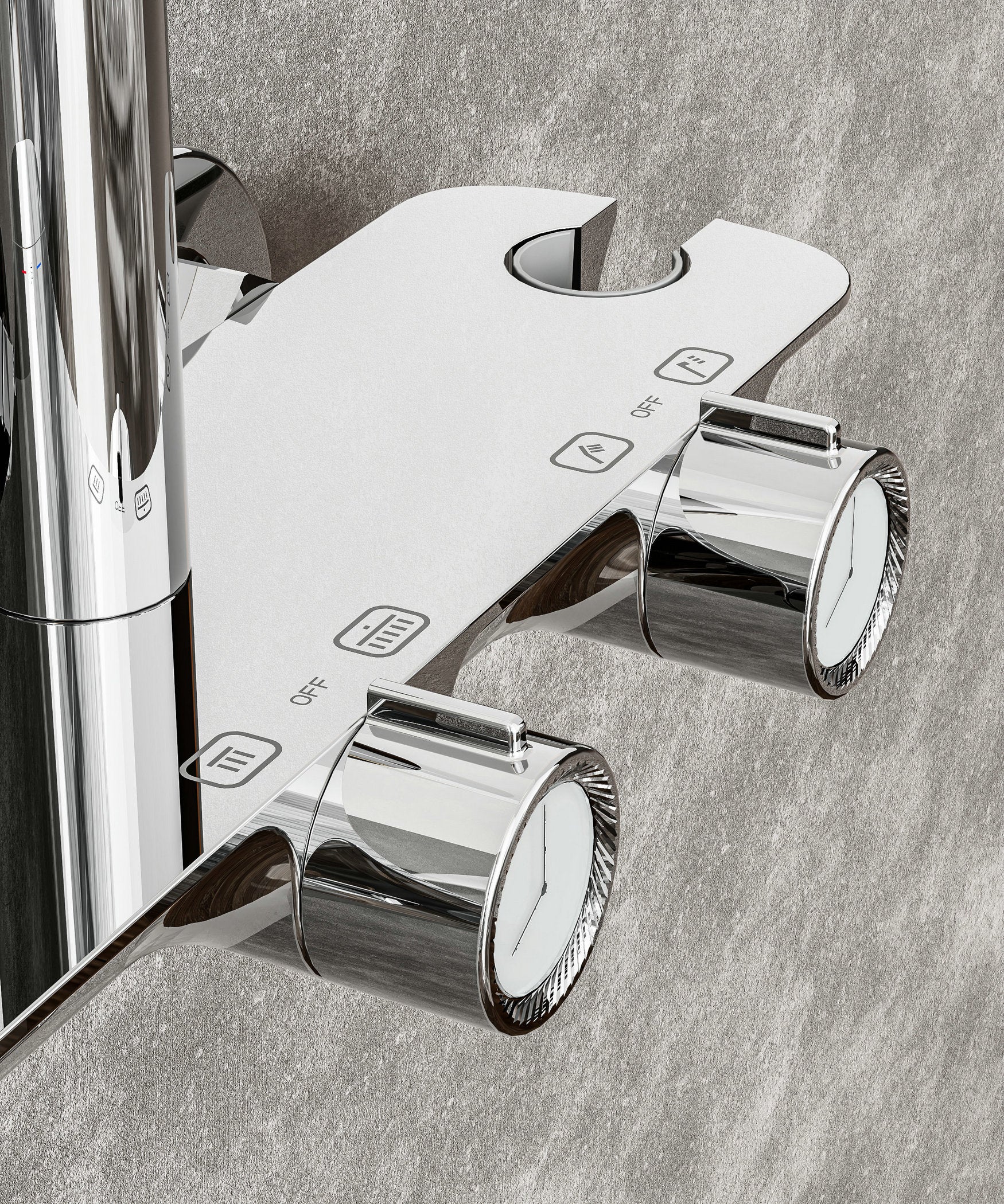 Novo Timeless  Chrome Thermostatic Modern Mixer Shower System 4-Function Solid Brass