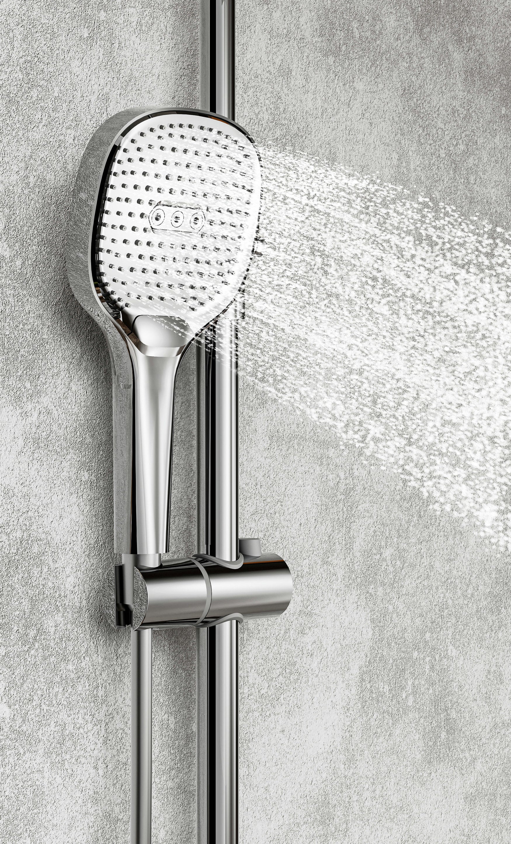 Novo Timeless  Chrome Thermostatic Modern Mixer Shower System 4-Function Solid Brass
