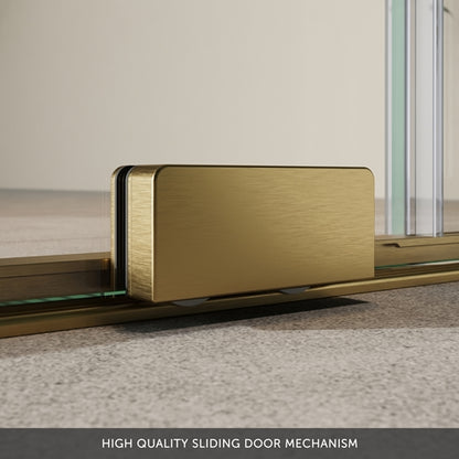 Monolux 8mm Easy Clean 2m Tall Sliding or Wetroom Shower Door & Optional Side Panel - Brushed Brass