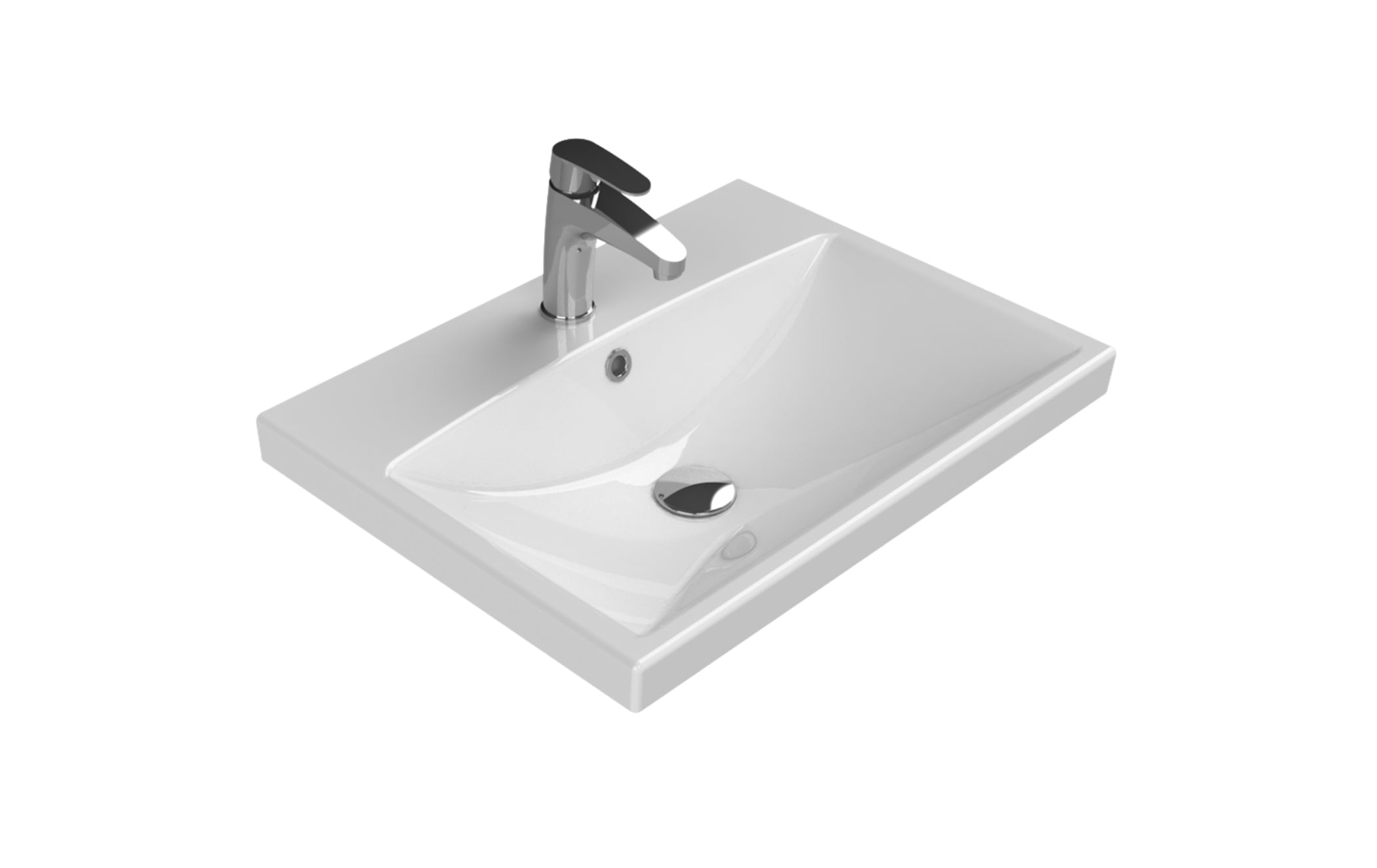 Novo Elite 600mm Gloss White 2-Door Floorstanding Vanity unit with Nano Glazed Ceramic Basin