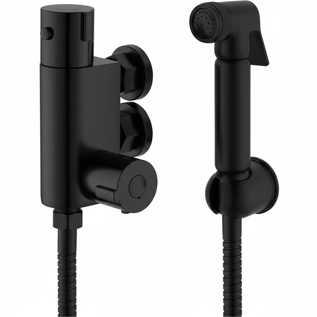 Novo Exposed  Bidet Mixing Doutche Set Black