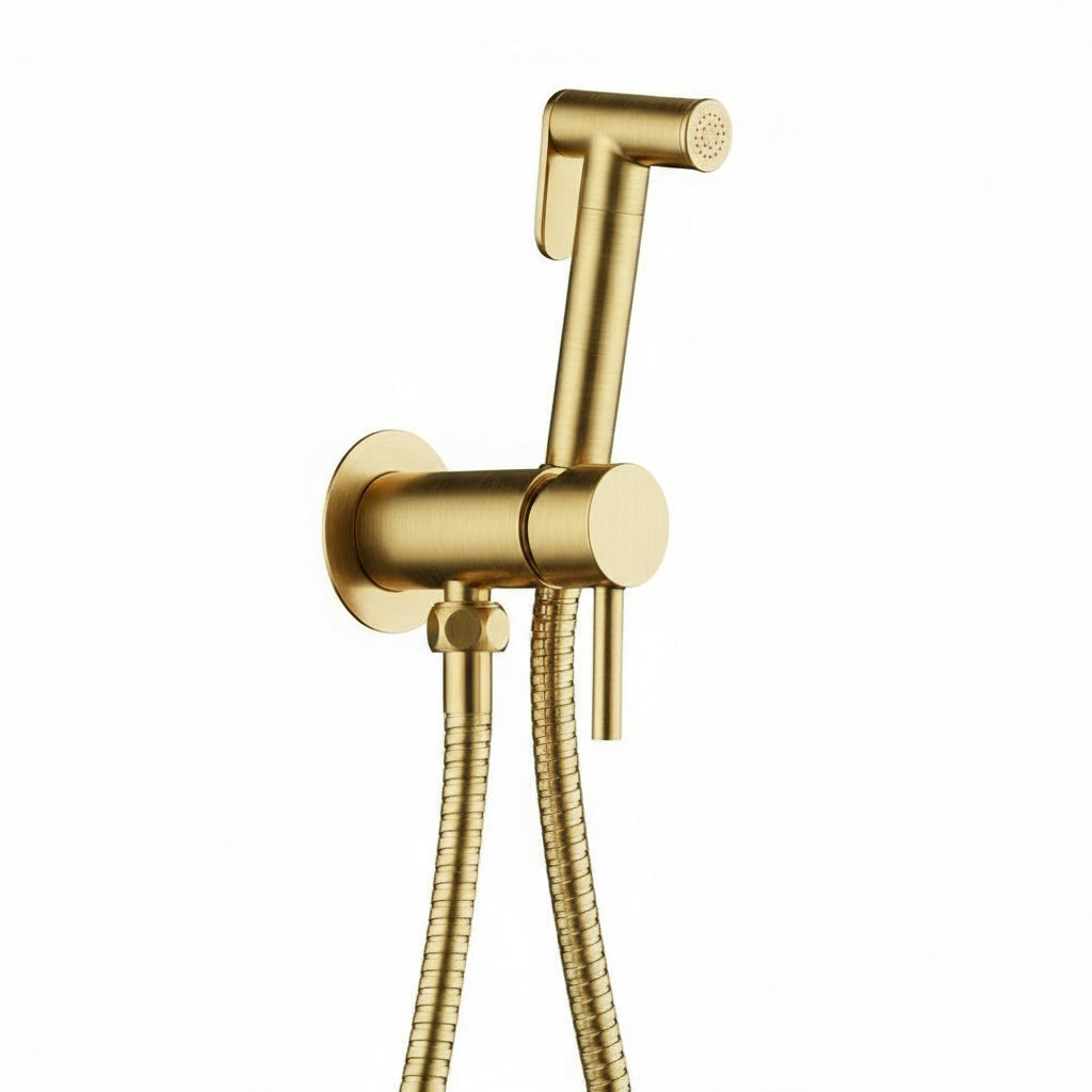 Novo Concealed  Bidet Mixing Doutche Set Brushed Brass