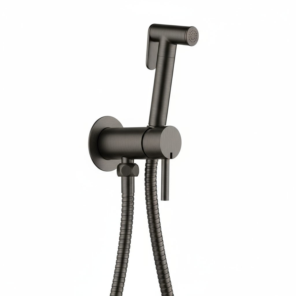 Novo Concealed  Bidet Mixing Doutche Set Gunmetal