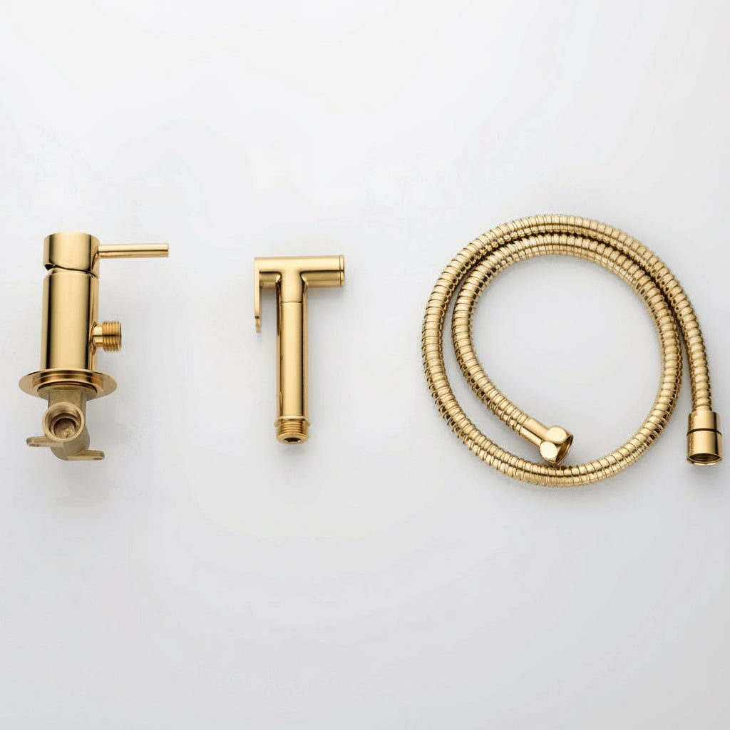 Novo Concealed  Bidet Mixing Doutche Set Brushed Brass