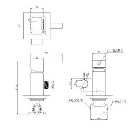 Novo Concealed  Bidet Mixing Doutche Set Brushed Brass