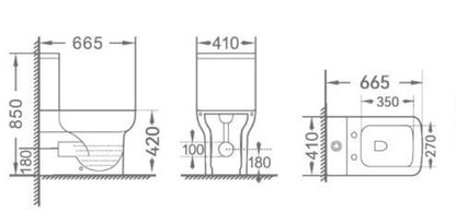 Novo Mora Comfort Height Rimless  Fully back Toilet Pack