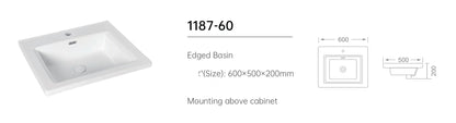Novo 1187-60 600mm Grey Gloss 2-Door Floorstanding Vanity unit & Nano Glazed Ceramic Basin