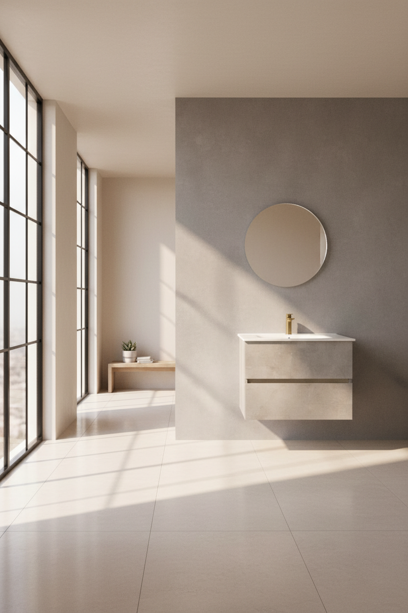 3107-70 matt Black 700mm 2-Draw Handless Wall Hung Bathroom Vanity unit Inc Nano Glazed Ceramic Basin