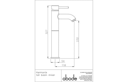 Abode Harmonie Tall Basin Mixer - Chrome