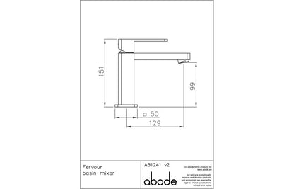 Abode Fervour Basin Mixer - Chrome