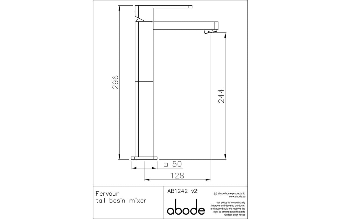 Abode Fervour Tall Basin Mixer - Chrome