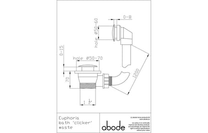 Abode Euphoria Bath Overflow & Clicker Waste - Chrome