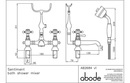 Abode Sentiment Bath Shower Mixer - Chrome