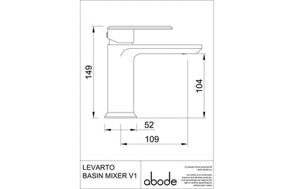 Abode Levarto Basin Mixer - Matt Black & Brass