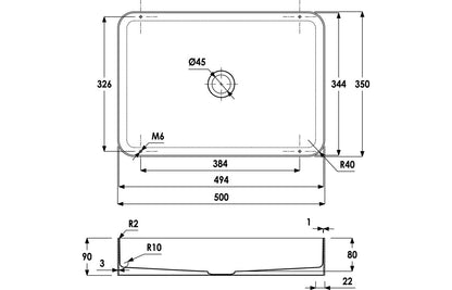 Abode Iox 500x350mm Tablet Steel Basin - PVD Brass