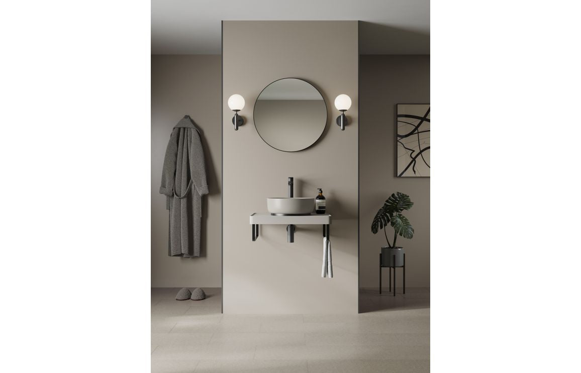 Abode Cava Round Basin Plinth - Matt Black