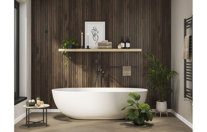 Abode Levarto Floor Standing Bath Shower Mixer - Matt Black & Brass