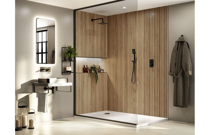 Abode Levarto Wall Mounted Basin / Bath Mixer - Matt Black & Brass