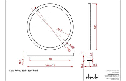 Abode Cava Round Basin Plinth - Matt Black