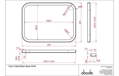 Abode Cava Tablet Basin Plinth - Matt Black