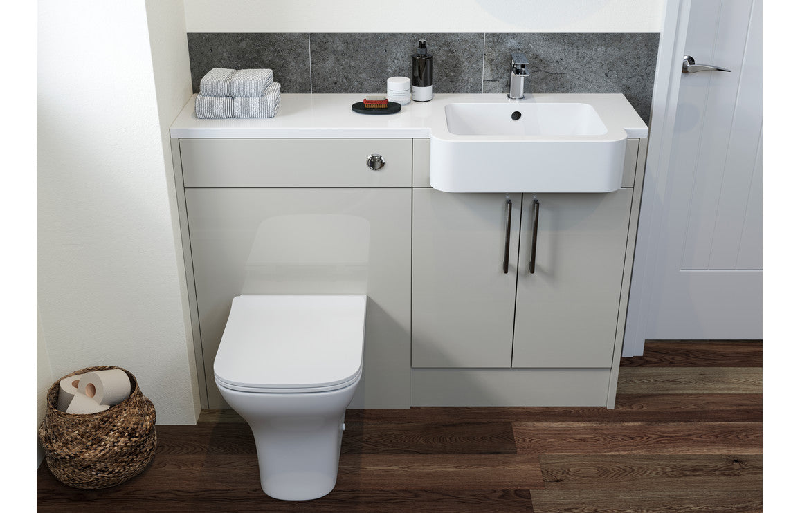 Alba 2200x330mm Tall End Panel - Light Grey Gloss