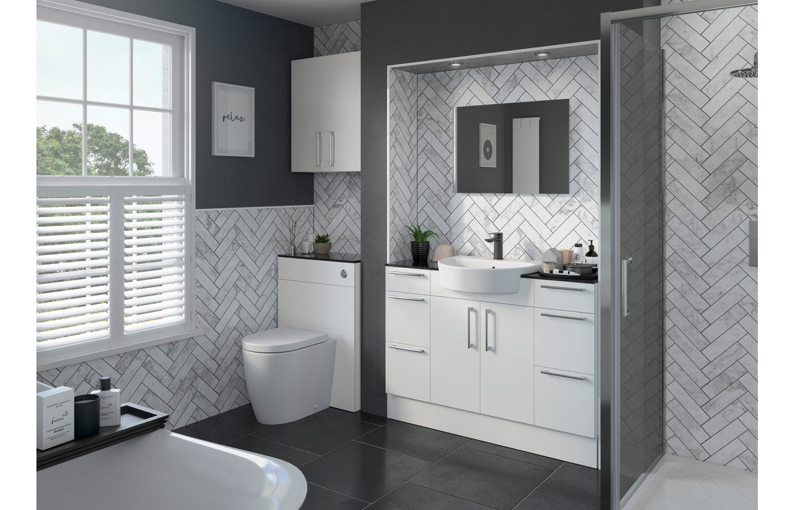 Alba 2400x150mm Plinth - White Gloss