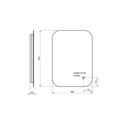 Aura LED Mirror 500x700mm