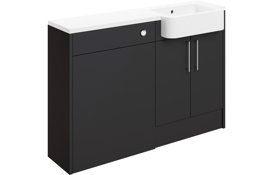 Alba 1242mm Basin & WC Unit Pack - Matt Graphite Grey