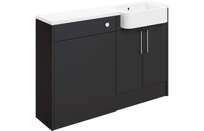 Alba 1242mm Basin & WC Unit Pack - Matt Graphite Grey