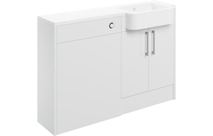 Alba 1542mm Basin, WC & 1 Door Unit Pack - Light Grey Gloss