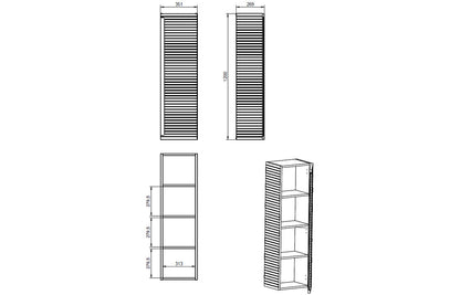 Align 350mm Wall Hung 1 Door Tall Unit - Matt Cotton