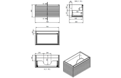 Align 815mm Wall Hung 1 Drawer Basin Unit & Basin - Matt Willow Green