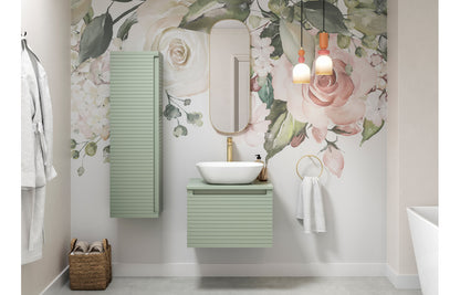 Align 815mm Wall Hung 1 Drawer Basin Unit & Basin - Matt Willow Green