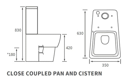 Amyris Close Coupled WC & Soft Close Seat