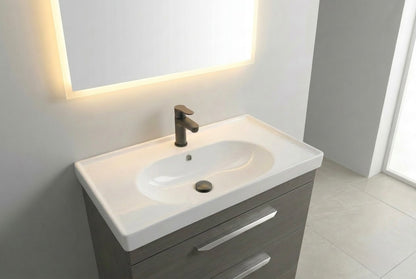 Novo Arya 800mm  3-Draw GunMetal Floorstanding Vanity unit with Nano Glazed Ceramic Basin