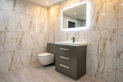 Novo Arya 800mm  3-Draw GunMetal Floorstanding Vanity unit with Nano Glazed Ceramic Basin