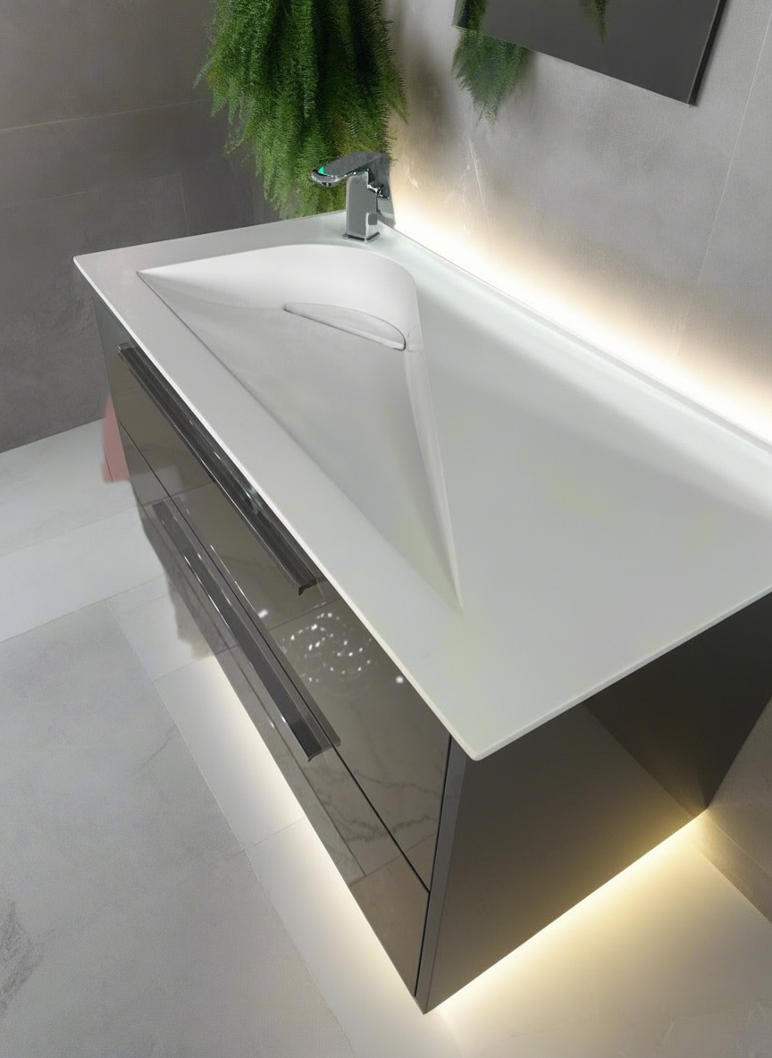 Novo Akrivit Troya Onyx Acrylic 2-Draw Vanity & Stone Resin Semi Matt Basin
