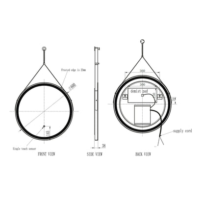 NV Round LED Hanging Mirror