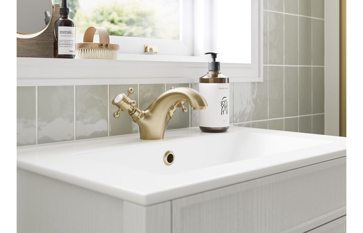 Tadlow Basin Mixer & Pop Up Waste - Brushed Brass