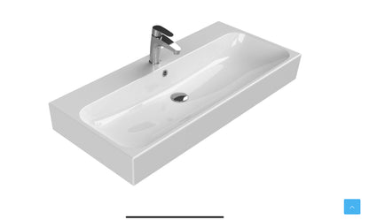 Porto Anthracite 1000mm 2-Draw Wall Hung Bathroom Vanity unit with Two-Door Storage unit Inc Nano Glazed Ceramic Basin