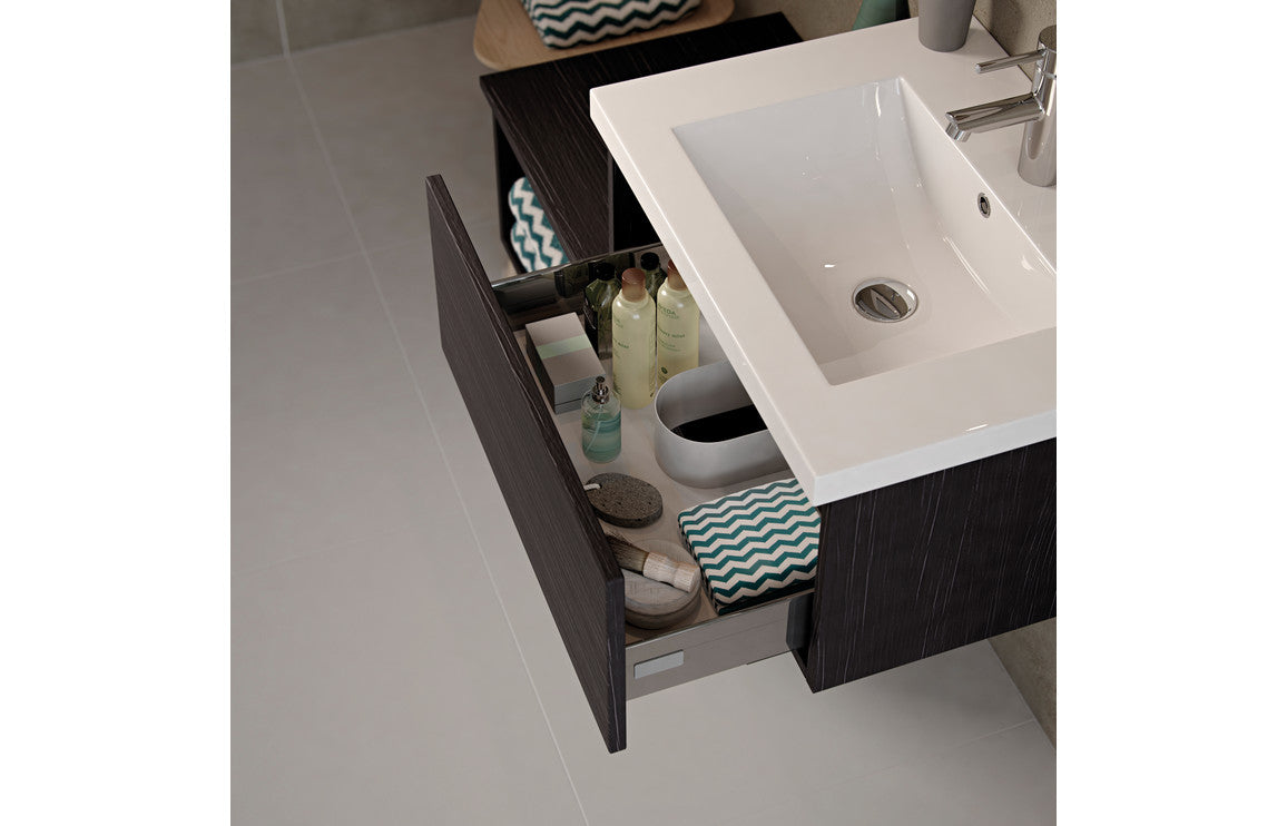 Carya 300mm 2 Door Wall Hung Tall Unit - Graphitewood