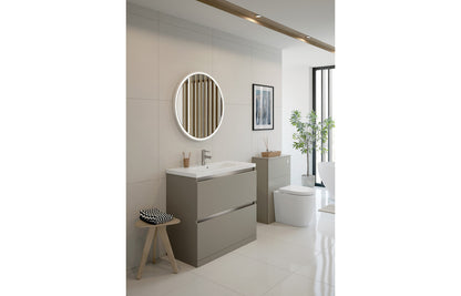 Carya 615mm 2 Drawer Floor Standing Basin Unit Inc. Basin - Latte
