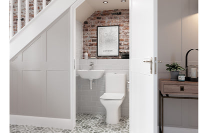 Cedawood  Short Projection Close Coupled Open Back WC & Soft Close Seat