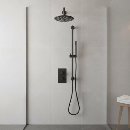 CEA Concealed Brushed Gunmetal Thermostatic Shower Pack