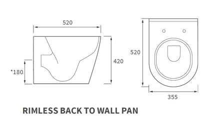 Cilantro Rimless Back To Wall WC & Soft Close Seat