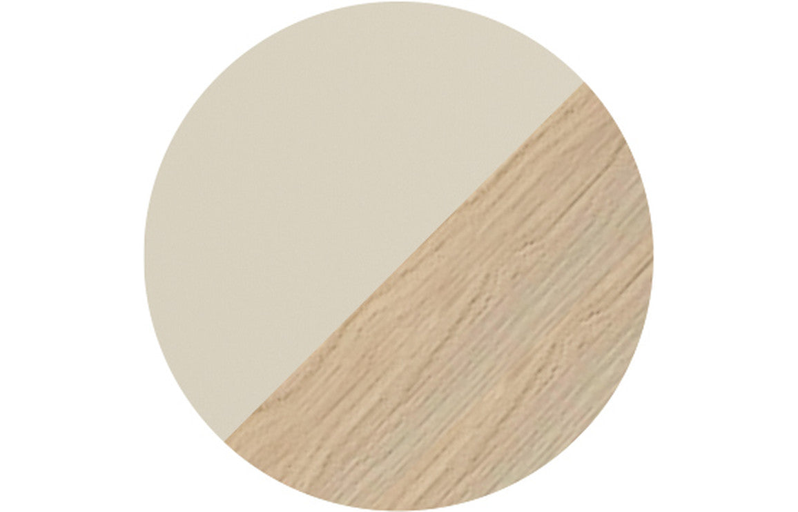 Cresta  815mm Wall Hung 2 Drawer Basin Unit & White Basin - Matt Cotton & Oak Effect